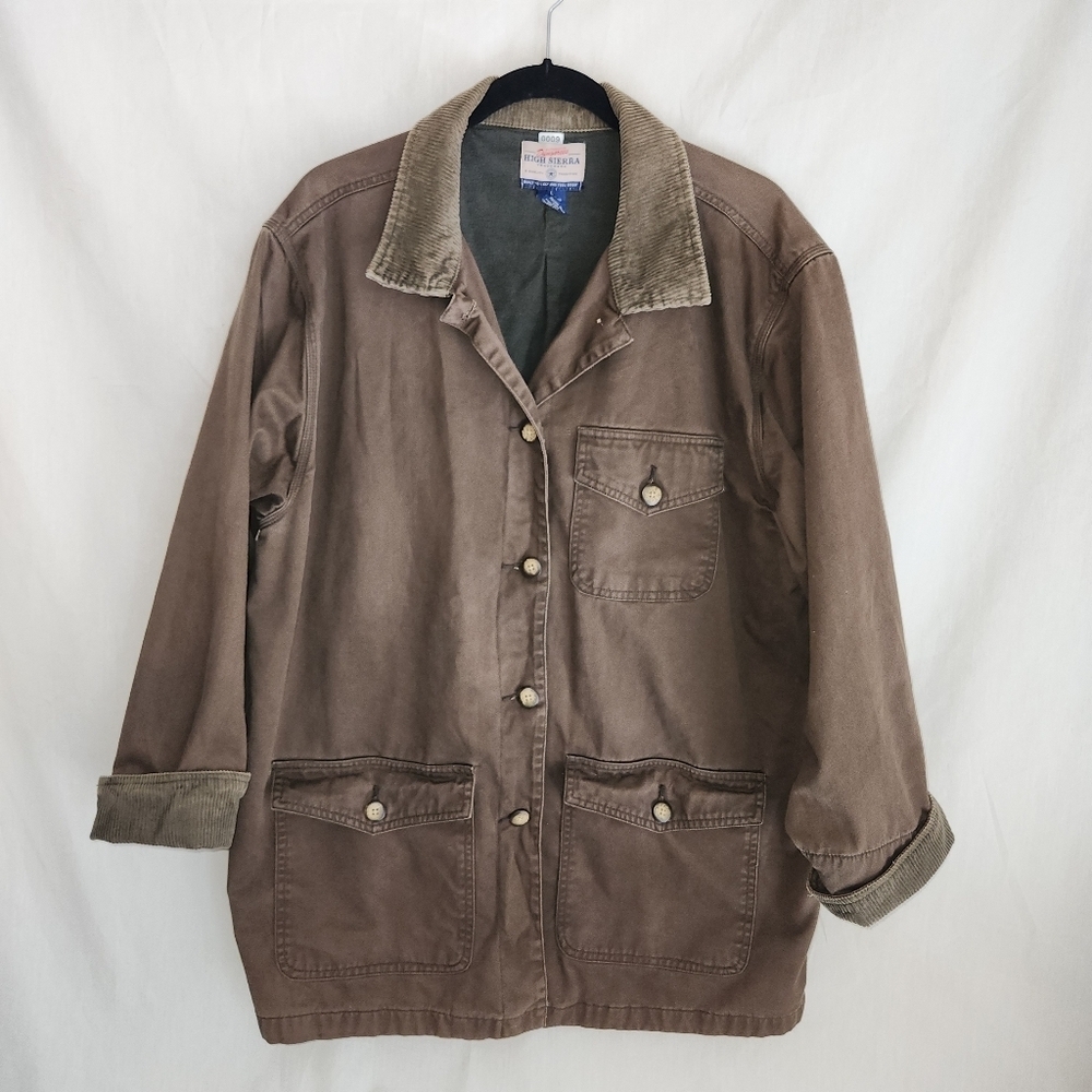 Vintage Dungarees High Sierra Mens Brown Corduroy Field Jacket Size L #chorecoat - Picture 1 of 8